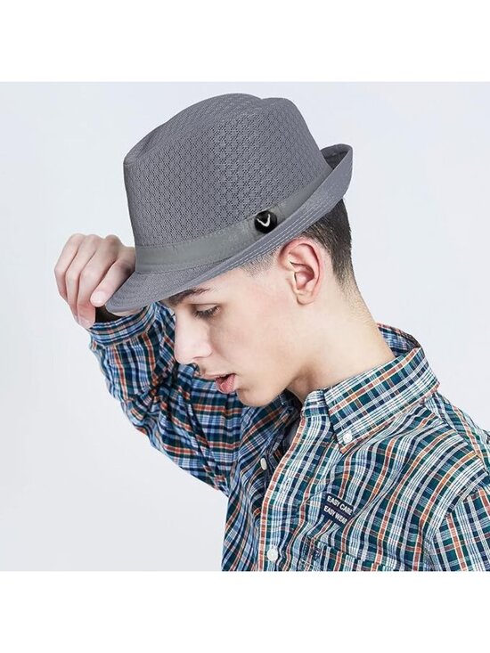 Lightweight Classic Soft Mesh Crushable Fedora Hat - Perfect for Summer Style main image 4